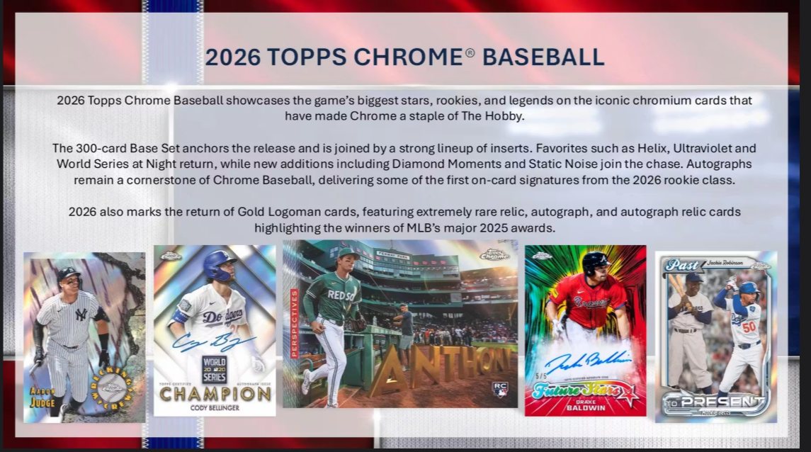 2026 Topps Chrome Baseball Hobby Jumbo Box (Pre-Order: July 22)