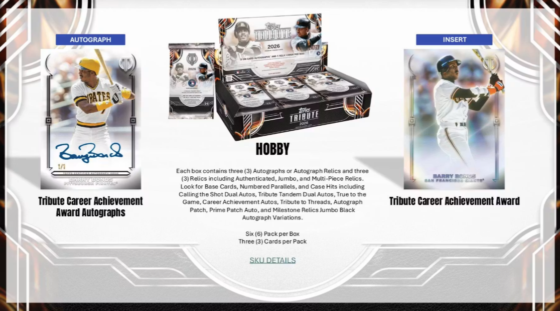 2026 Topps Tribute Baseball Hobby Box (Pre-Order: July 29)