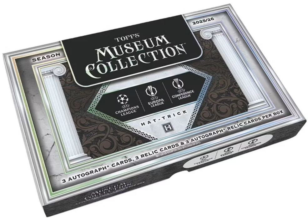 2025-26 Topps Museum Collection UEFA Club Competitions Soccer Hat Trick Box (Pre-Order: August 13)