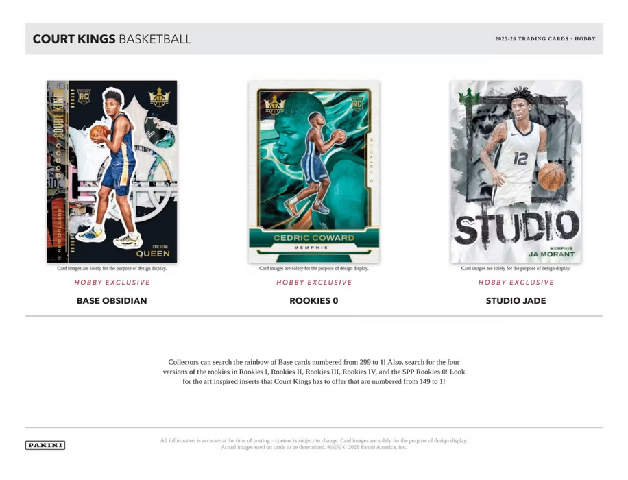2025-26 Panini Court Kings Basketball Hobby Box (Pre-Order: July 25)