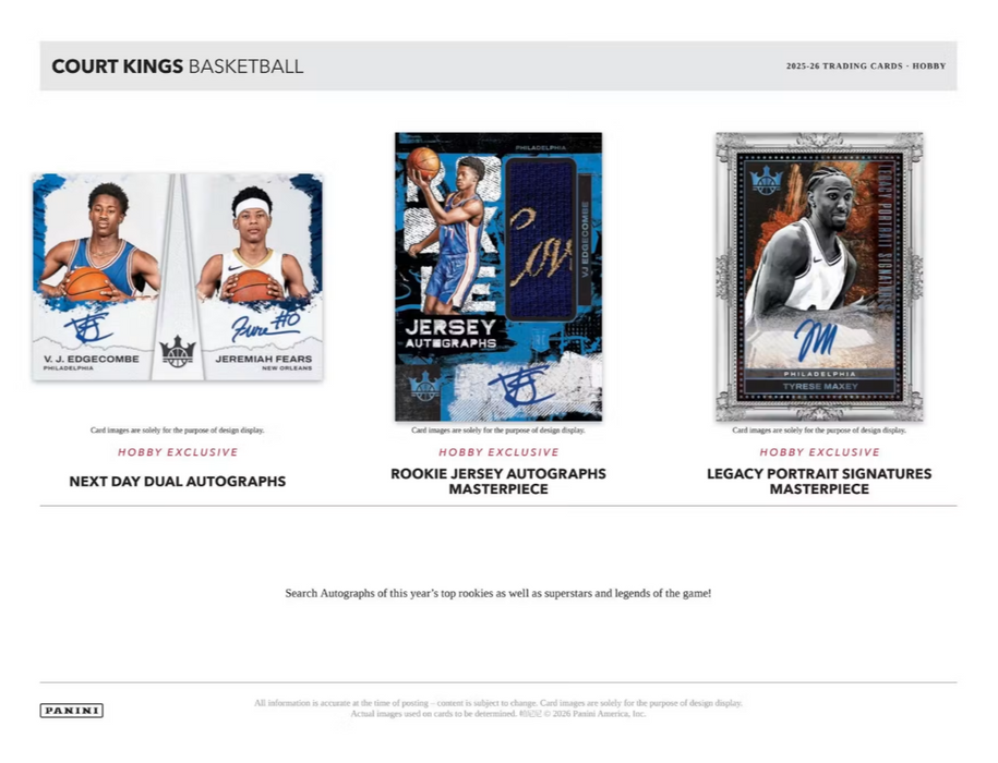 2025-26 Panini Court Kings Basketball Hobby Box (Pre-Order: July 25)
