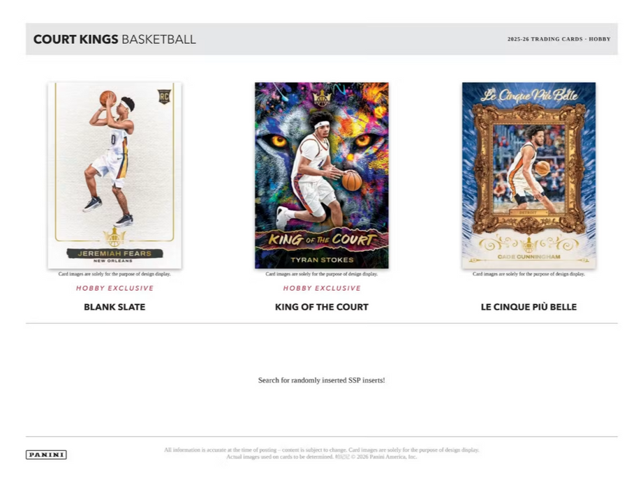 2025-26 Panini Court Kings Basketball Hobby Box (Pre-Order: July 25)