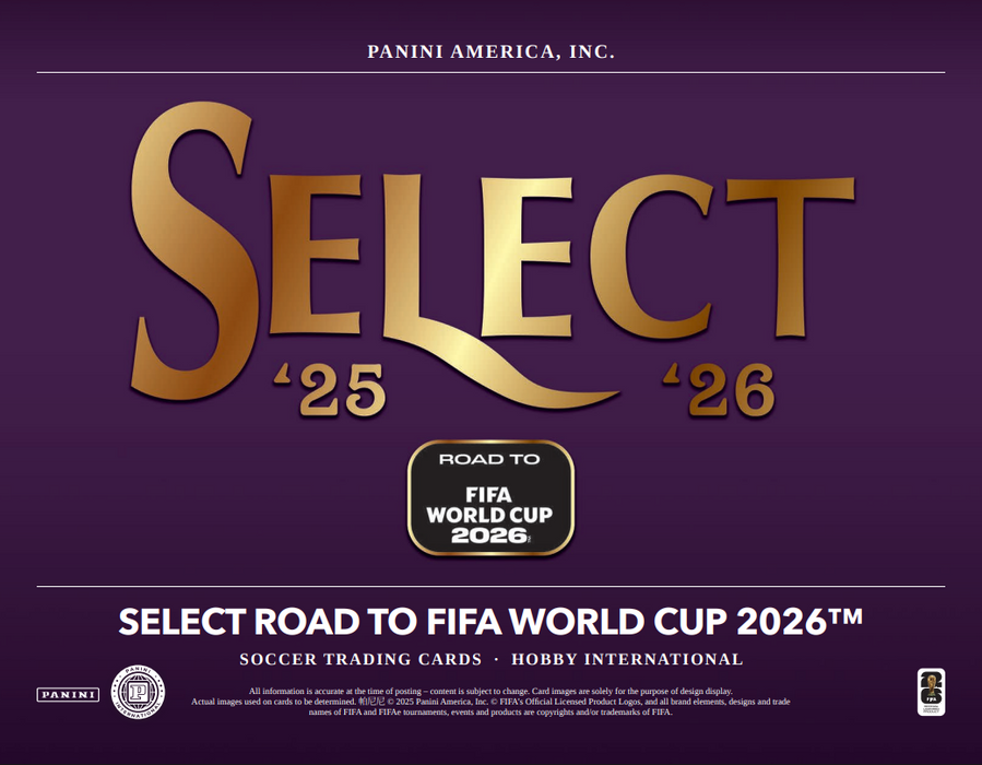 2025-26 Panini Select Road to FIFA World Cup Soccer Hobby International Box (Pre-Order: August 1)