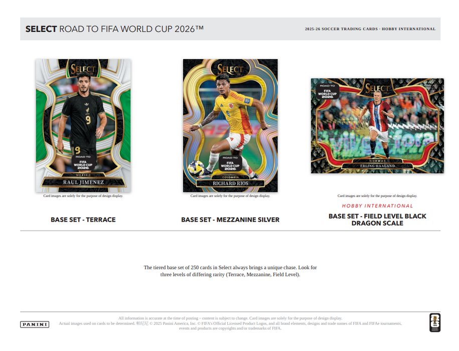 2025-26 Panini Select Road to FIFA World Cup Soccer Hobby International Box (Pre-Order: August 1)