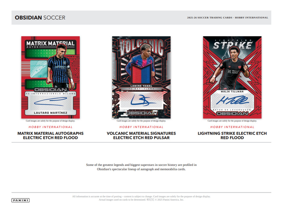 2025-26 Panini Obsidian Soccer Hobby International Box (Pre-Order: August 1)