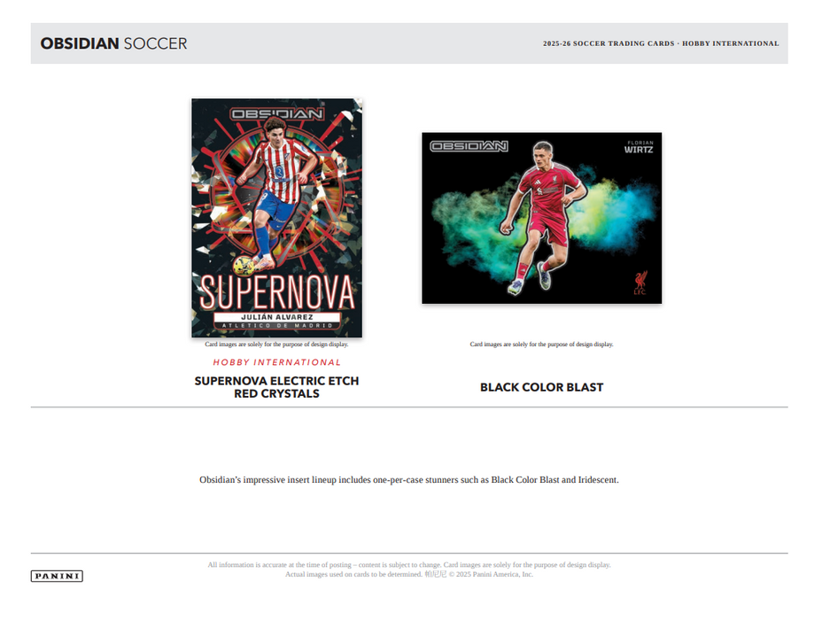 2025-26 Panini Obsidian Soccer Hobby International Box (Pre-Order: August 1)