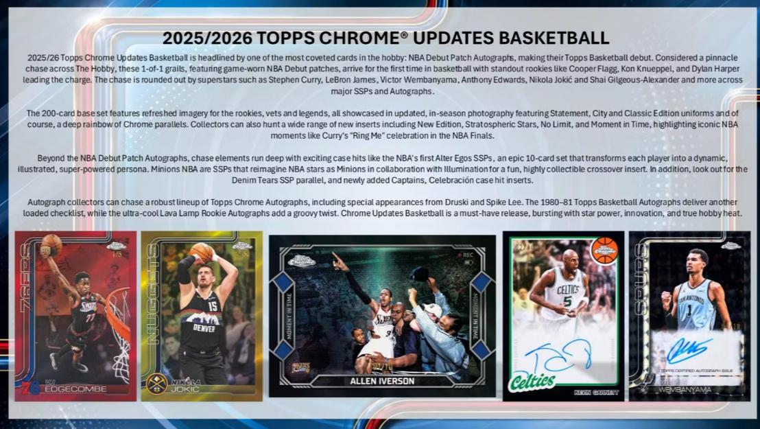 2025-26 Topps Chrome Update Basketball Mega Box (Pre-Order: August 6)