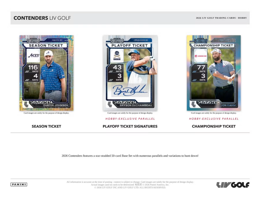 2026 Panini Contenders LIV Golf Hobby Box (Pre-Order: August 27)