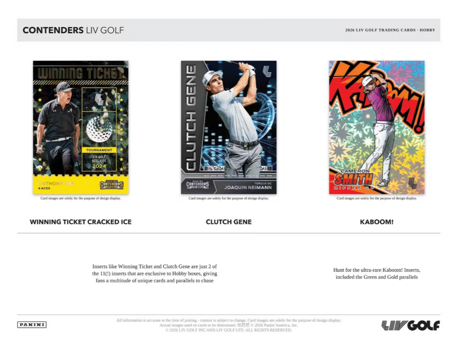 2026 Panini Contenders LIV Golf Hobby Box (Pre-Order: August 27)