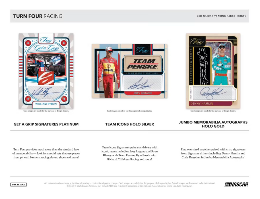 2026 Panini Turn Four Racing Trading Card Box Hobby Box (Pre-Order: August 13)
