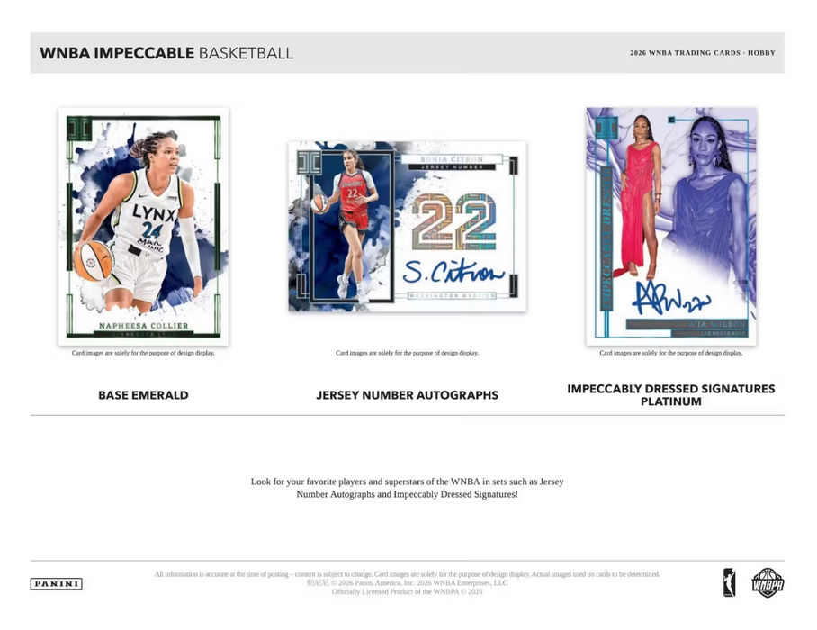 2026 Panini Impeccable WNBA Basketball Hobby Box (Pre-Order: September 3)