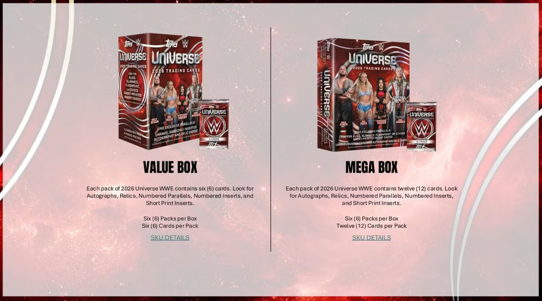 2026 Topps Universe WWE Wrestling Value Blaster Box (Pre-Order: September 11)