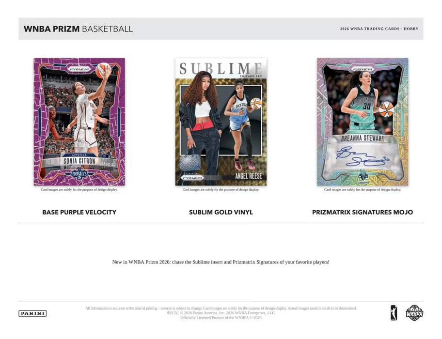 2026 Panini Prizm WNBA Basketball Hobby Box (Pre-Order: October 1)