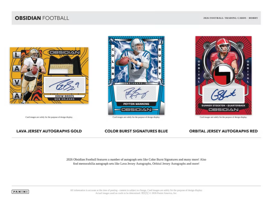 2026 Panini Obsidian Football NFL Hobby Box (Pre-Order: October 22)