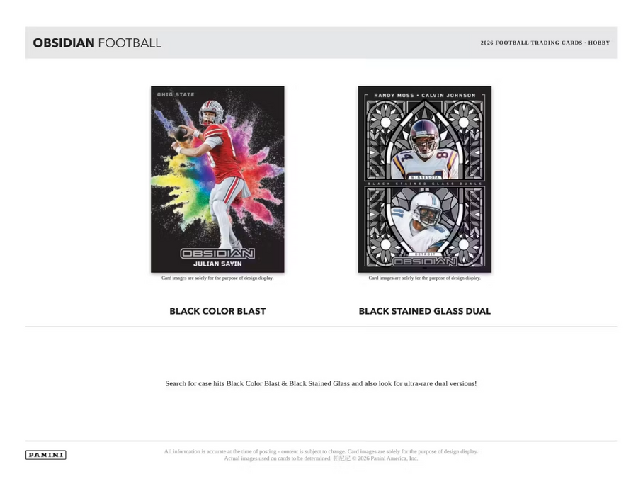 2026 Panini Obsidian Football NFL Hobby Box (Pre-Order: October 22)