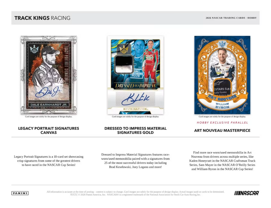 2026 Panini Track Kings NASCAR Racing Hobby Box (Pre-Order: October 10)