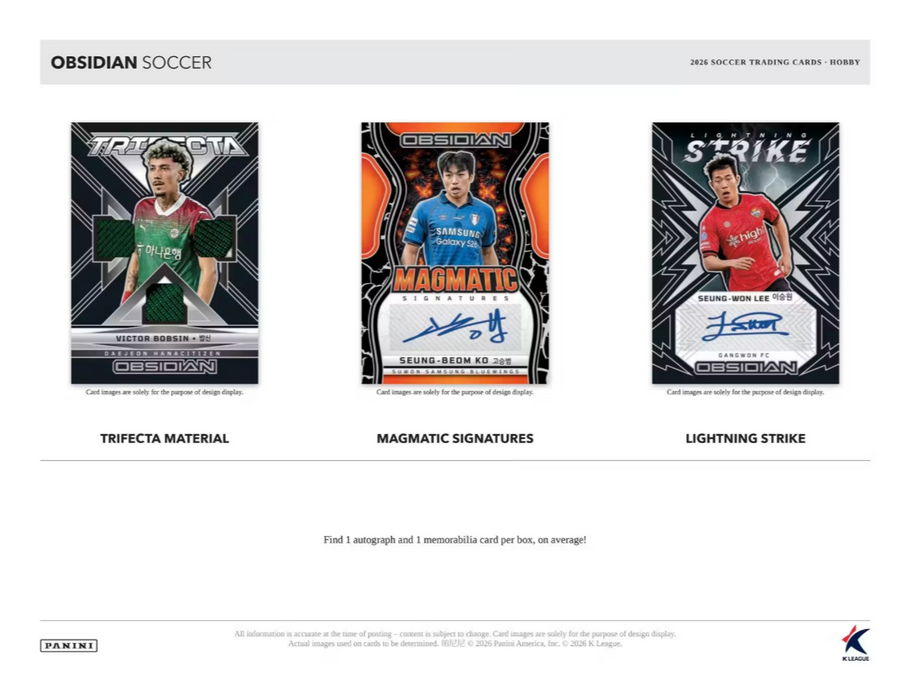 2026 Panini Obsidian K League Soccer Hobby Box (Pre-Order: October 1)