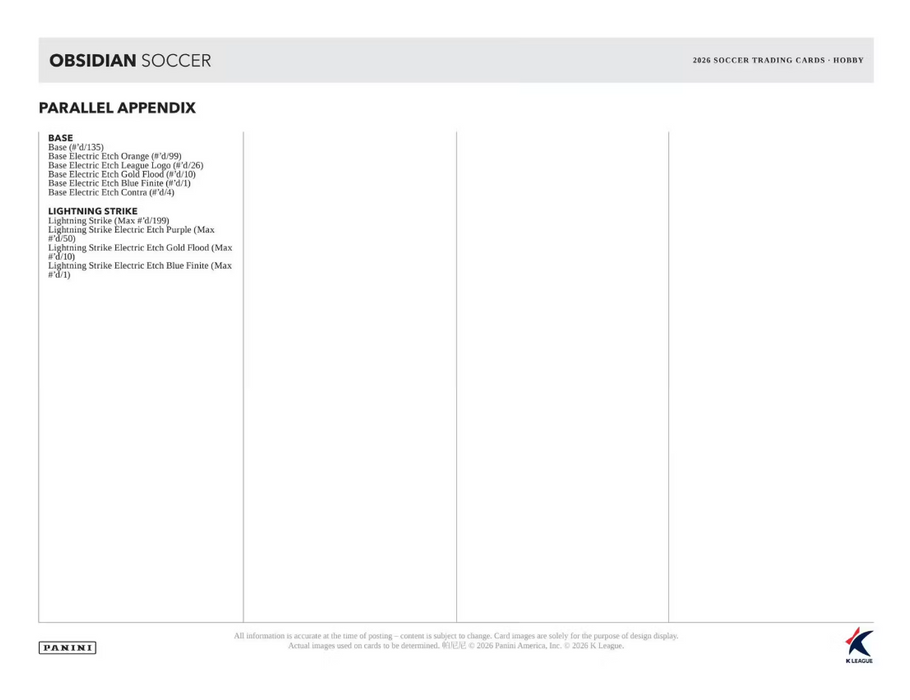 2026 Panini Obsidian K League Soccer Hobby Box (Pre-Order: October 1)