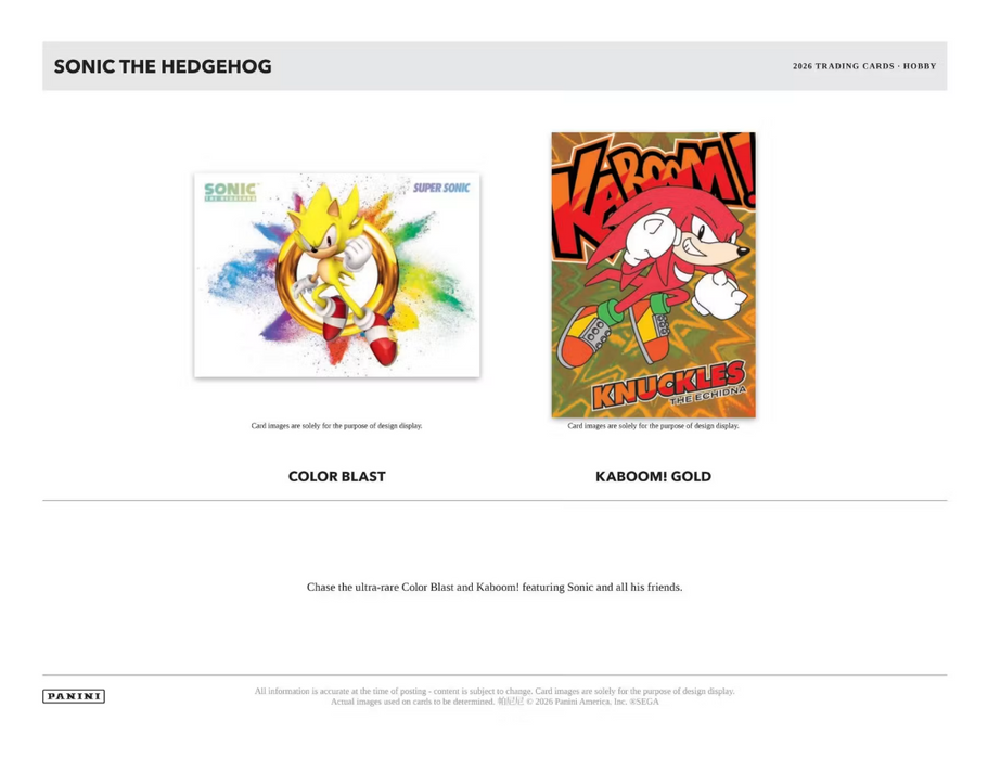 2026 Panini Sonic the Hedgehog Hobby Box (Pre-Order: December 10)