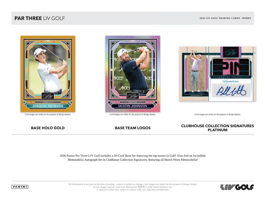 2026 Panini Par Three LIV Golf Hobby Box (Pre-Order: October 15)