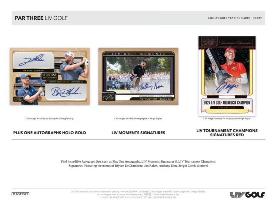 2026 Panini Par Three LIV Golf Hobby Box (Pre-Order: October 15)