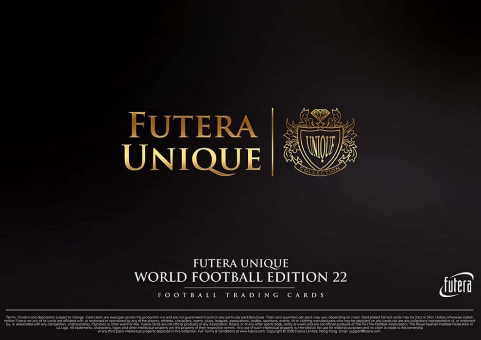 2026 Futera World Football Unique (Soccer) Edition 22 Hobby Box (Pre-Order: September 26)