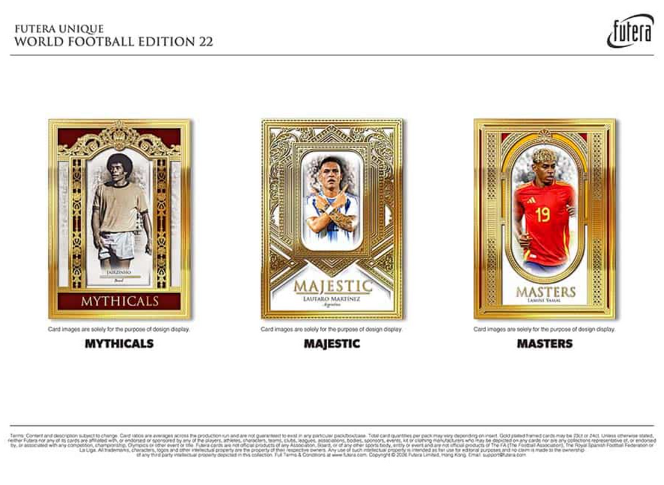2026 Futera World Football Unique (Soccer) Edition 22 Hobby Box (Pre-Order: September 26)