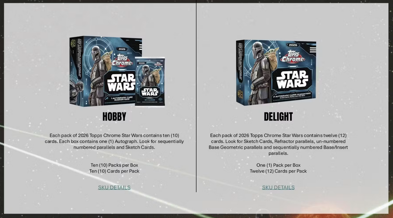 2026 Topps Star Wars Chrome Hobby Box (Pre-Order: September 30)