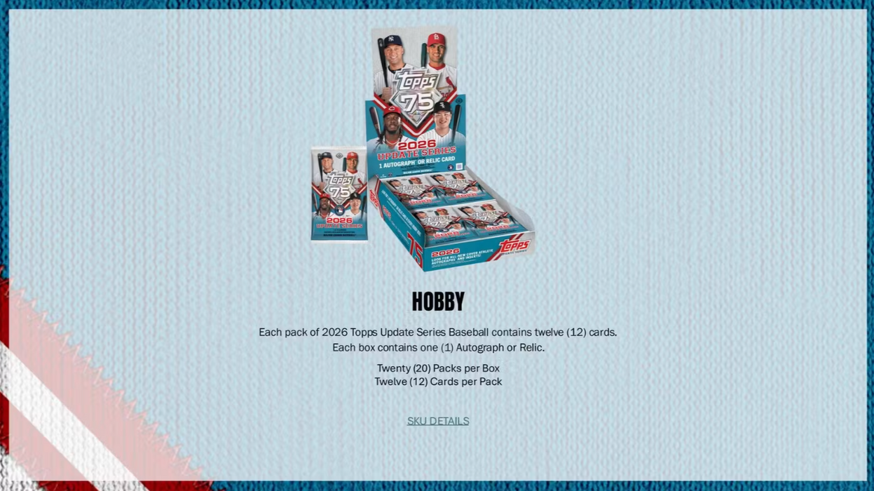 2026 Topps Update Series Baseball Hobby Box (Pre-Order: October 14)