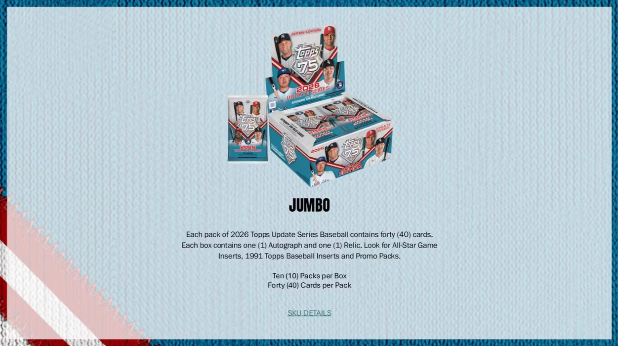 2026 Topps Update Series Baseball Hobby Box (Pre-Order: October 14)
