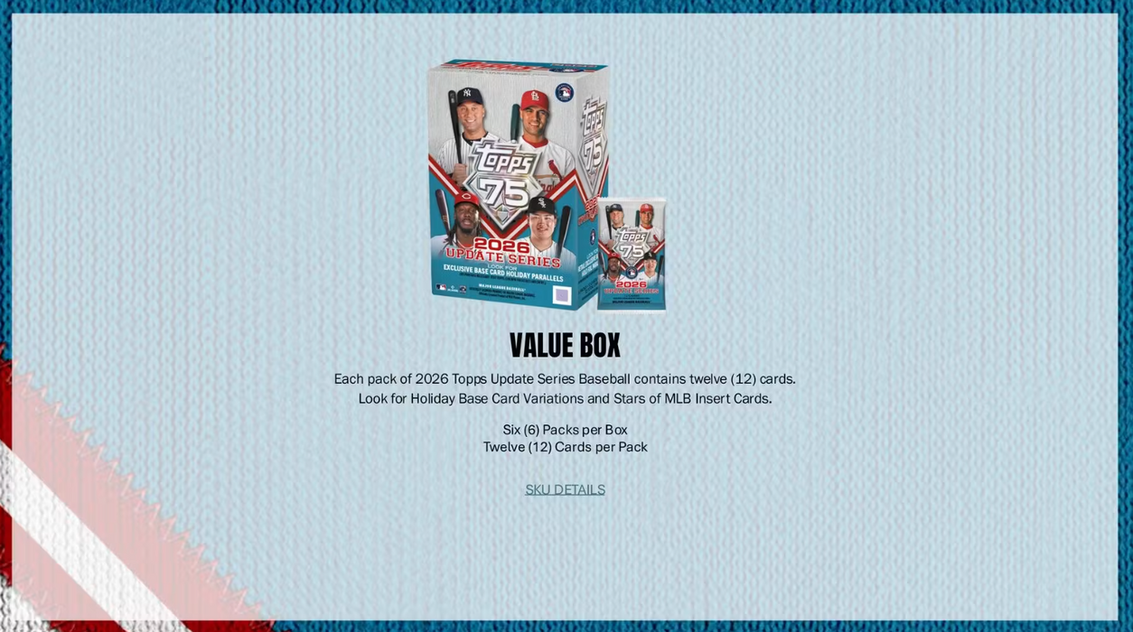 2026 Topps Update Series Baseball Hobby Box (Pre-Order: October 14)
