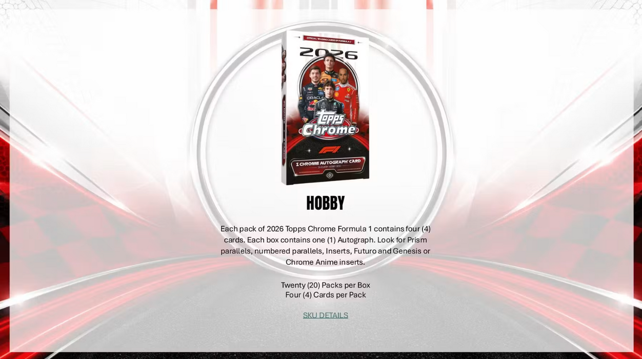 2026 Topps Chrome F1 Formula 1 Hobby Box (Pre-Order: October 15)