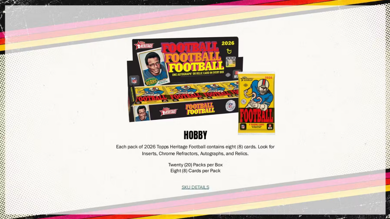 2026 Topps Heritage Football Mega Box (Pre-Order: October 21)