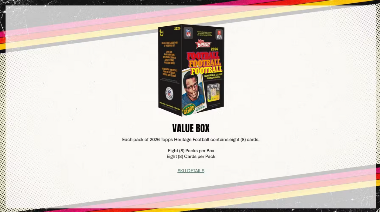 2026 Topps Heritage Football Mega Box (Pre-Order: October 21)