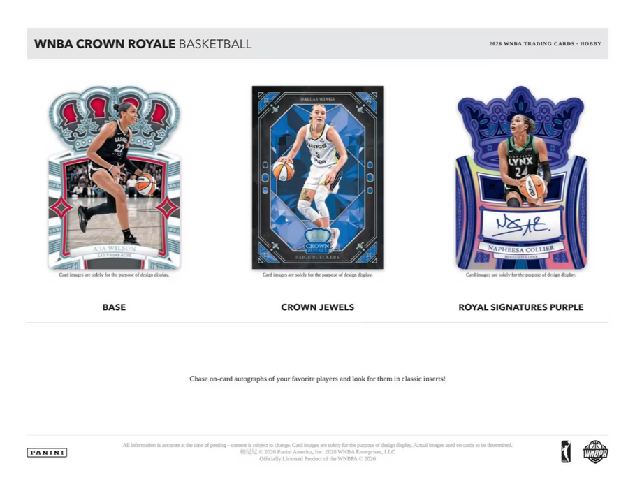 2026 Panini Crown Royale WNBA Basketball Hobby Box (Pre-Order: November 19)