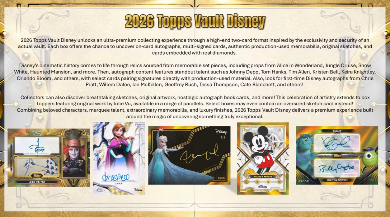 2026 Topps Vault Disney Hobby Box (Pre-Order: October 21, 4 pm AEST)