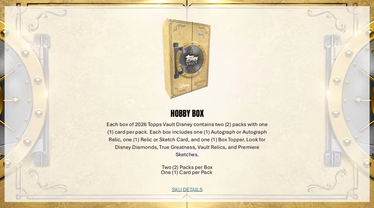 2026 Topps Vault Disney Hobby Box (Pre-Order: October 21, 4 pm AEST)
