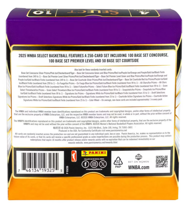 2025 Panini Select WNBA Basketball Mega Box