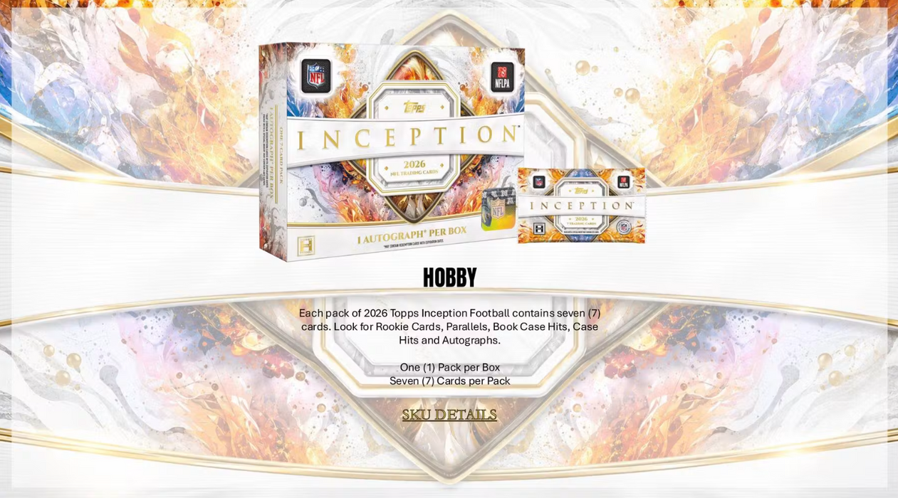 2026 Topps Inception NFL Football Hobby Box (Pre-Order: November 6, 4 pm AEST)