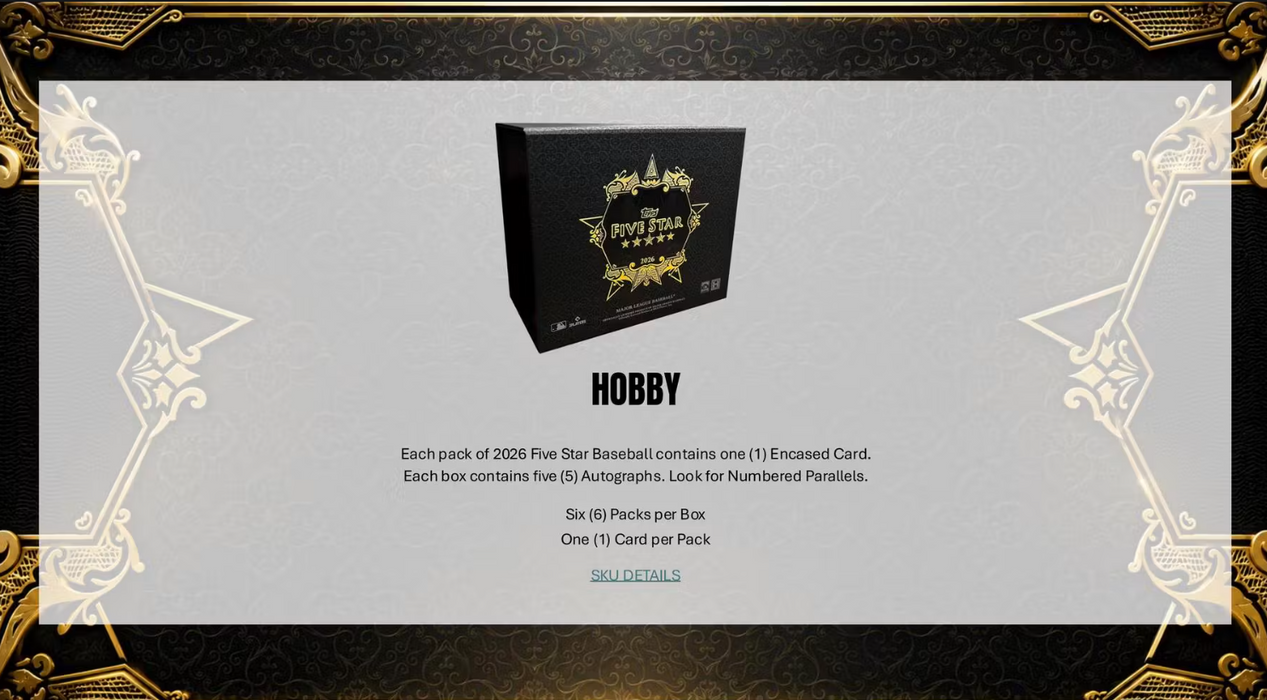 2026 Topps Five Star Baseball Hobby Box (Pre-Order: October 28, 4 pm AEST)