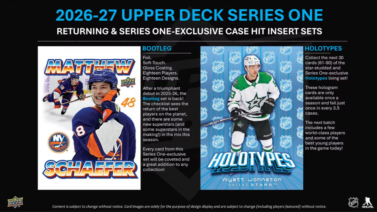 2026-27 Upper Deck Series 1 Hockey Hobby Box