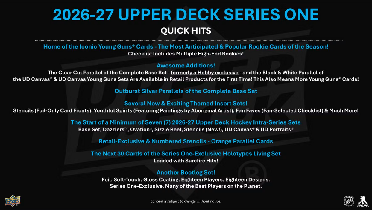 2026-27 Upper Deck Series 1 Hockey Blaster Value Box