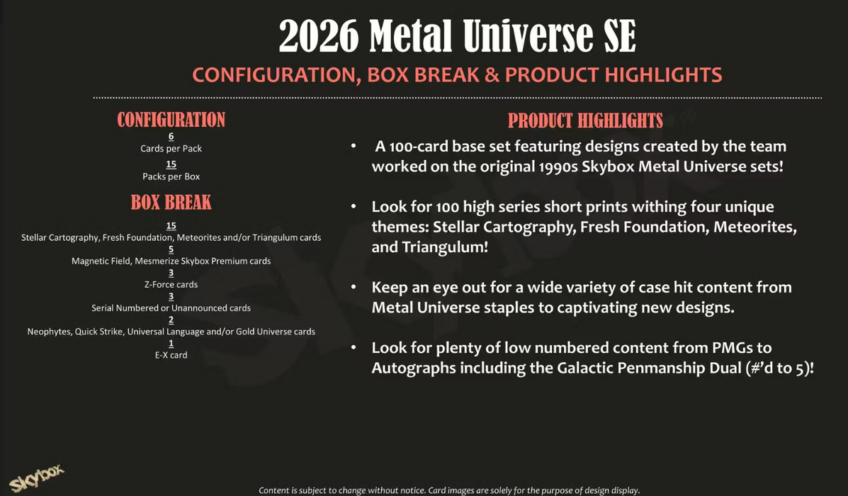 2026 Upper Deck Metal Universe SE Hobby Box