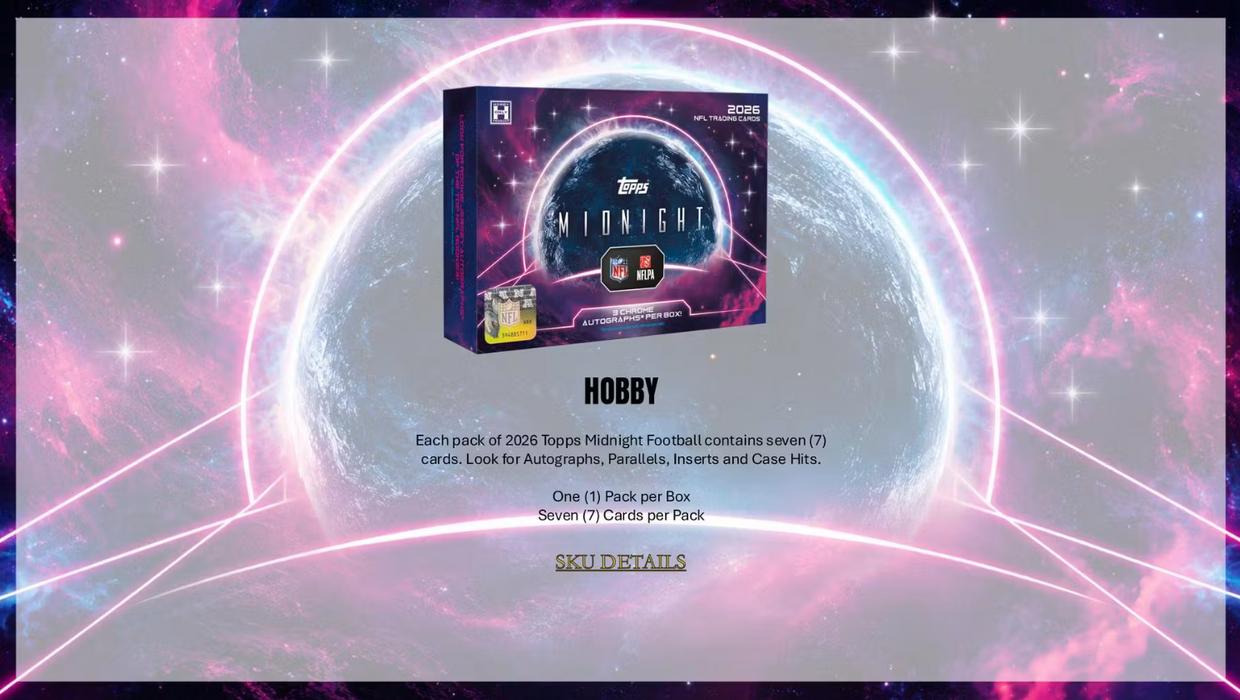 2026 Topps Midnight NFL Football Hobby Box (Pre-Order: November 13, 4 pm)