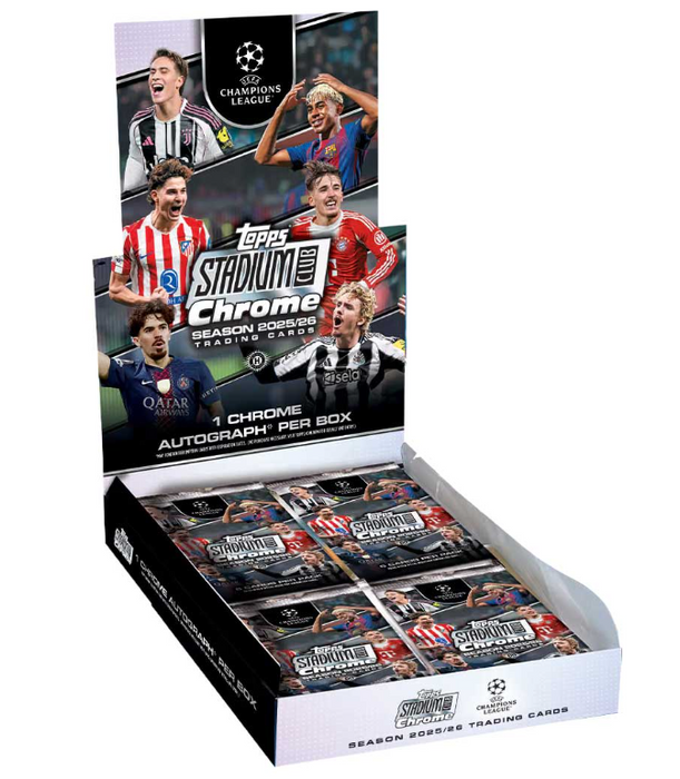 2026-27 Topps Stadium Club Chrome UEFA Champions League Soccer Hobby Box (Pre-Order: November 4, 4 PM )