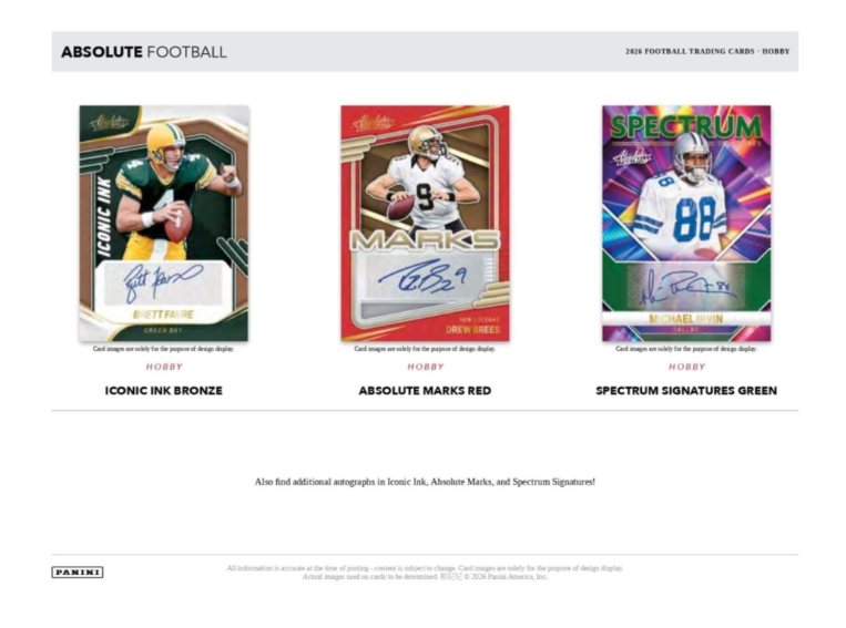 2026 Panini Absolute NFL Football Hobby Box (Pre-Order: TBA)