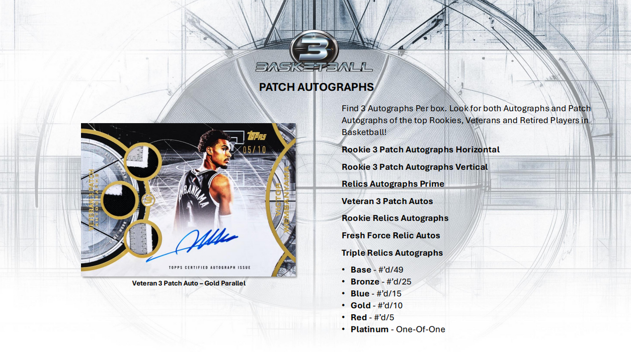 2025-26 Topps Three Basketball Hobby Box
