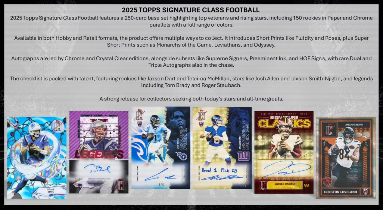 2025 Topps Signature Class Football NFL Mega Box (Pre-Order: June 5)