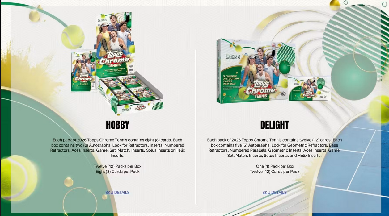 2026 Topps Chrome Tennis Hobby Box (Pre-Order: September 30)