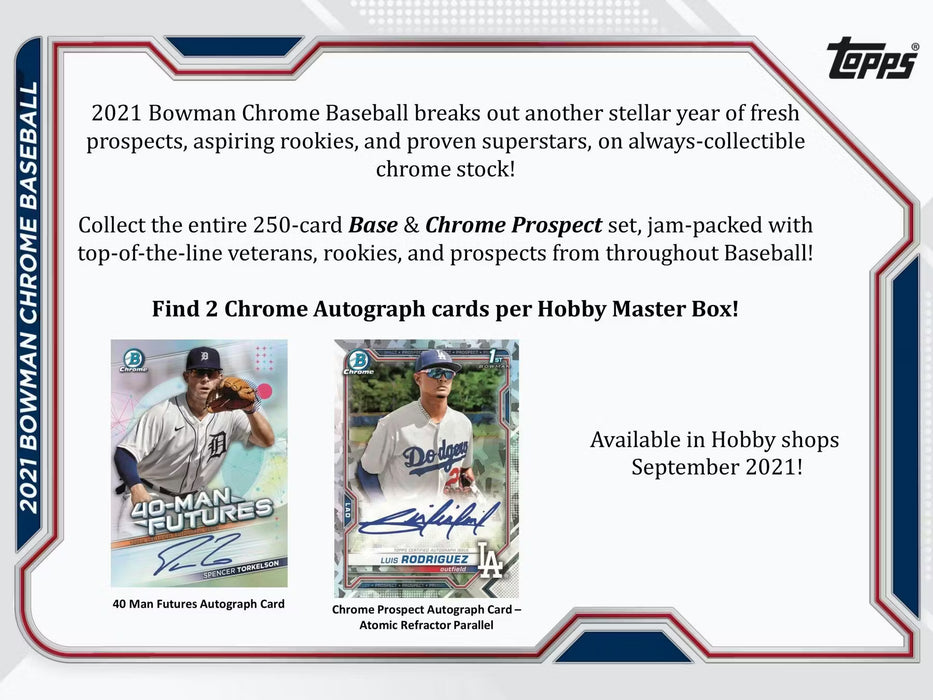 2021 Bowman Chrome Baseball Hobby Box
